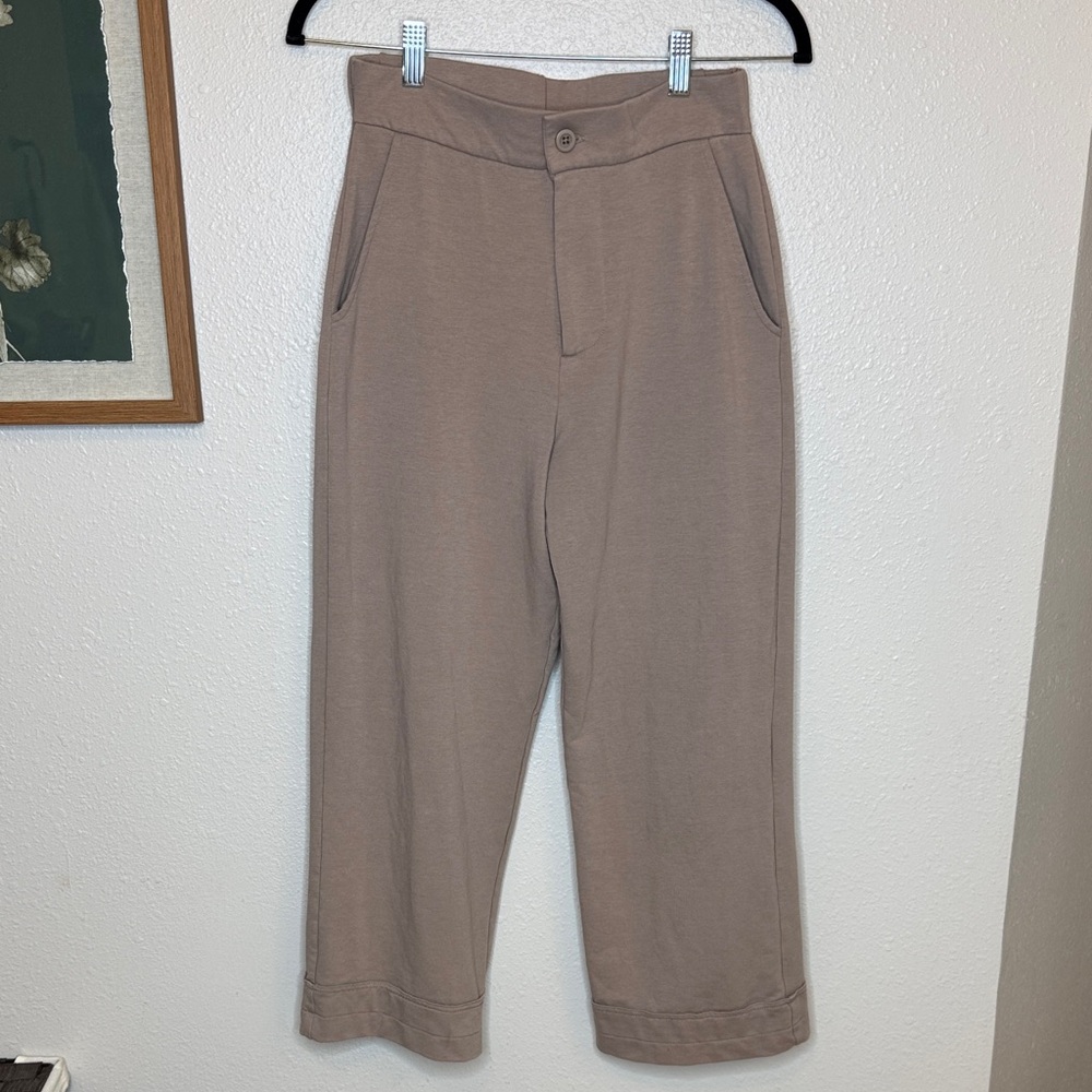 Sundays by WeareSundays Tan‎ Taupe Crop Wide Leg Pant - XS
